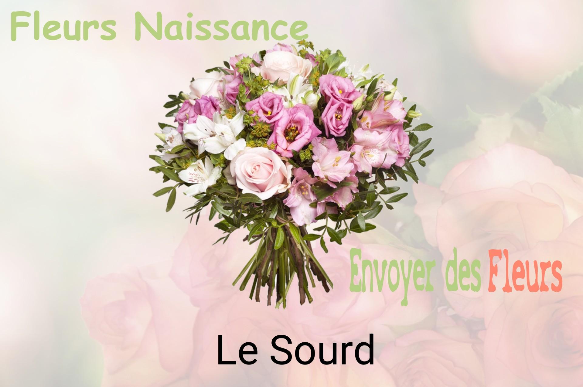 Bouquet de fleurs de naissance livré à Le Sourd