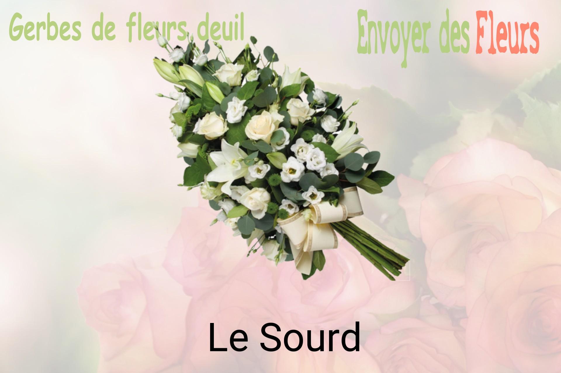 Gerbe de fleurs de deuil livrée à Le Sourd